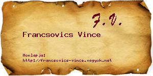 Francsovics Vince névjegykártya