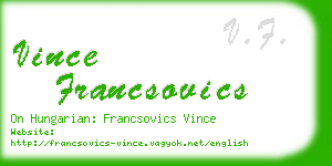 vince francsovics business card